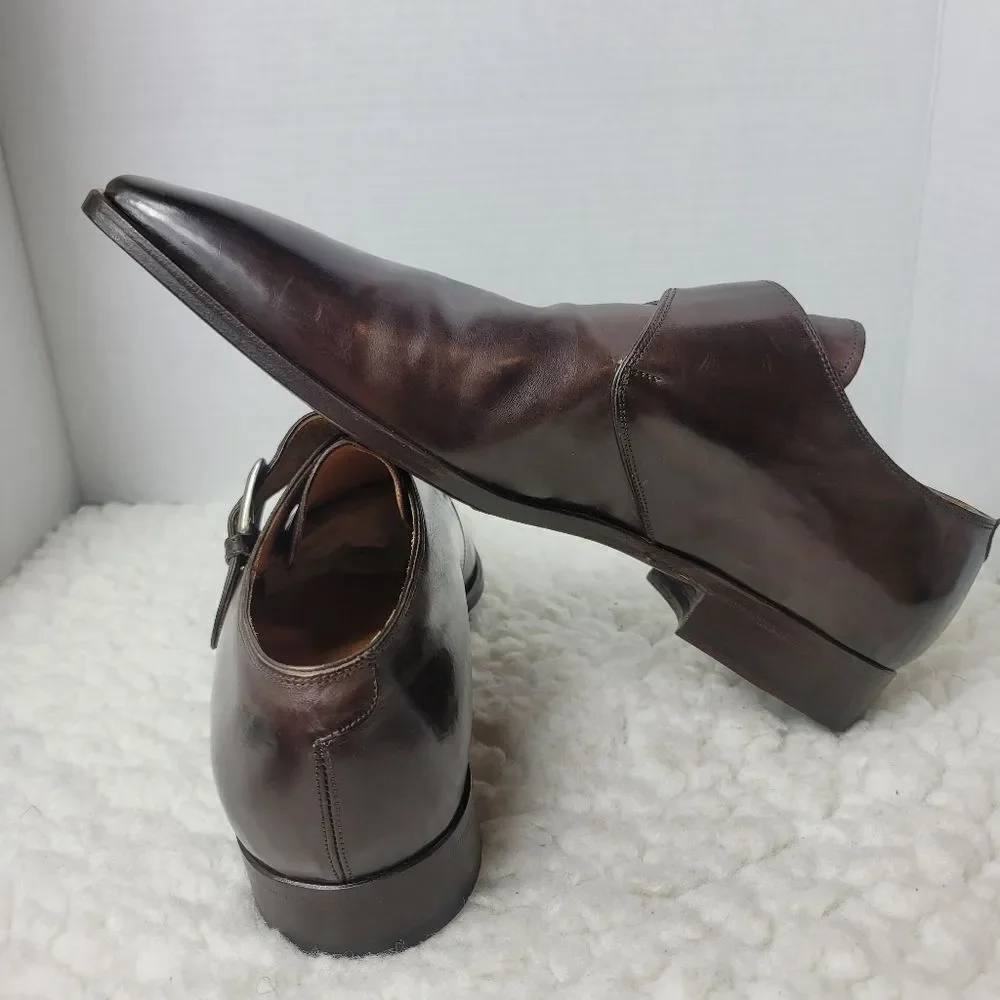 Certo Fatte A Mano Men's Derby Shoes Size 12 Single Monk Strap Brown Leather